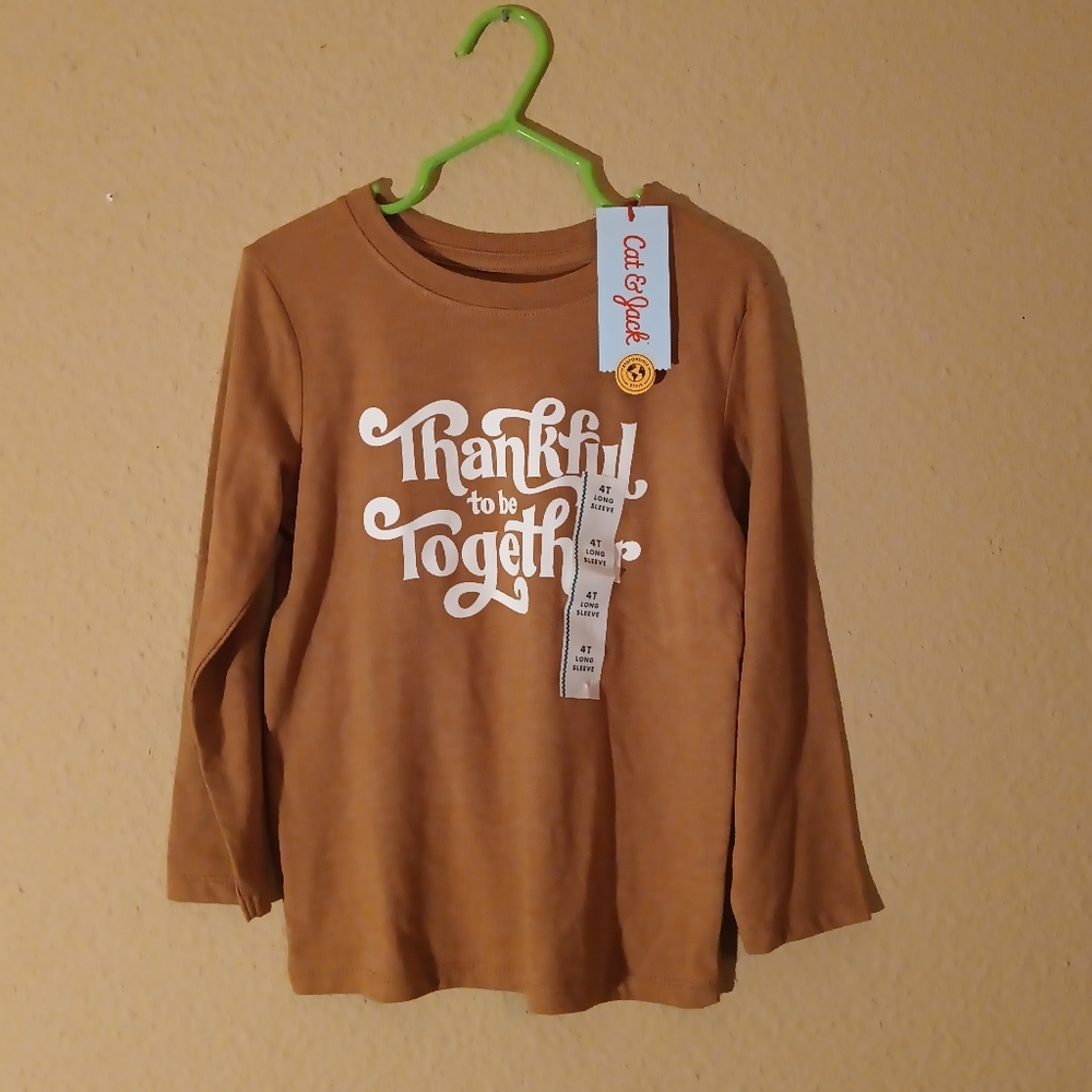 Cat & Jack Tan Long Sleeve Kids Tee